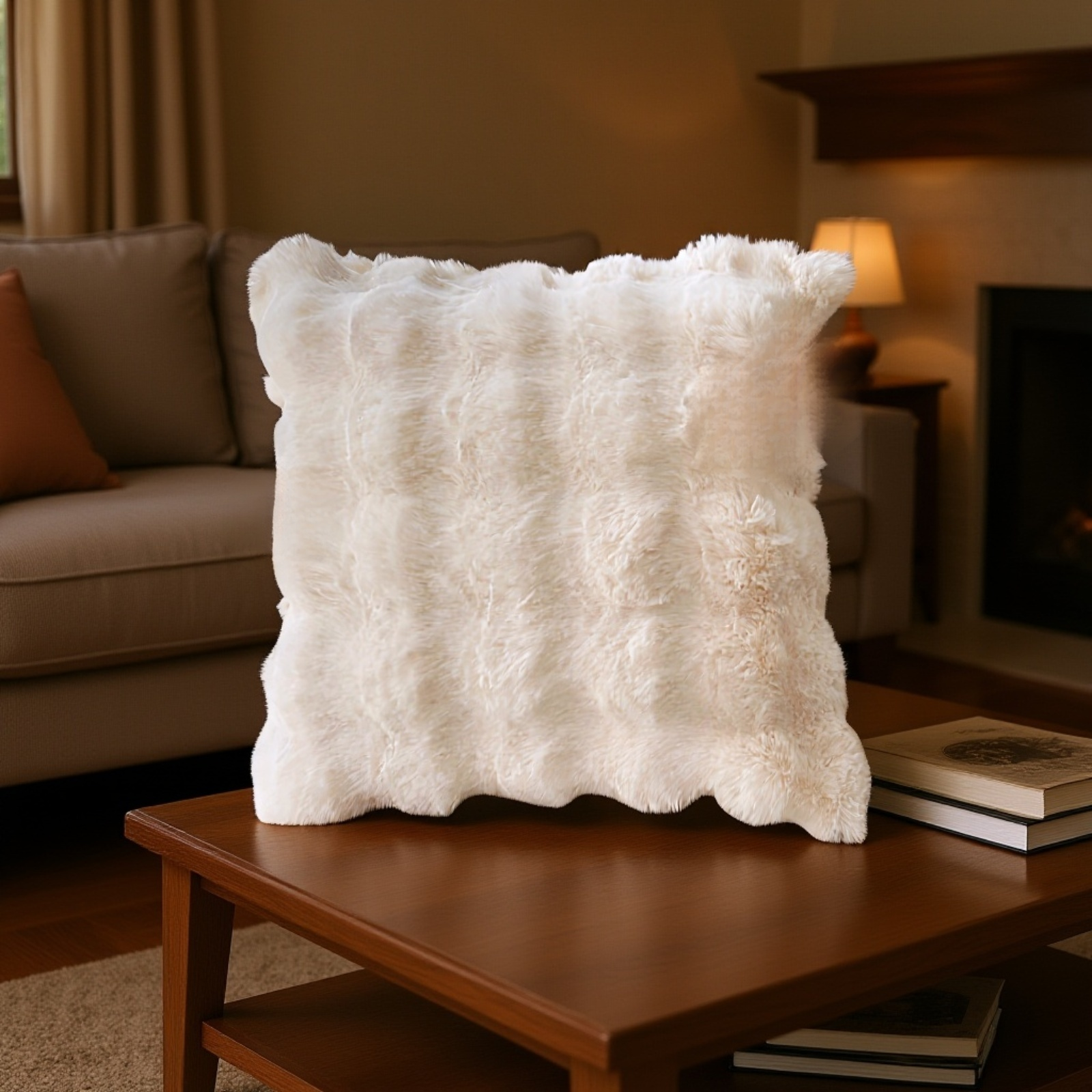 두꺼운 모조 토끼털 플러시 쿠션 커버 겨울 플러시 쿠션 [40x40/50x50/60x60CM] [쿠션