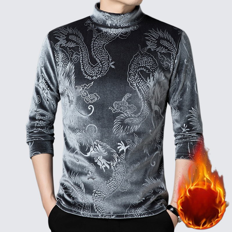 男士圓領加絨加厚衛衣