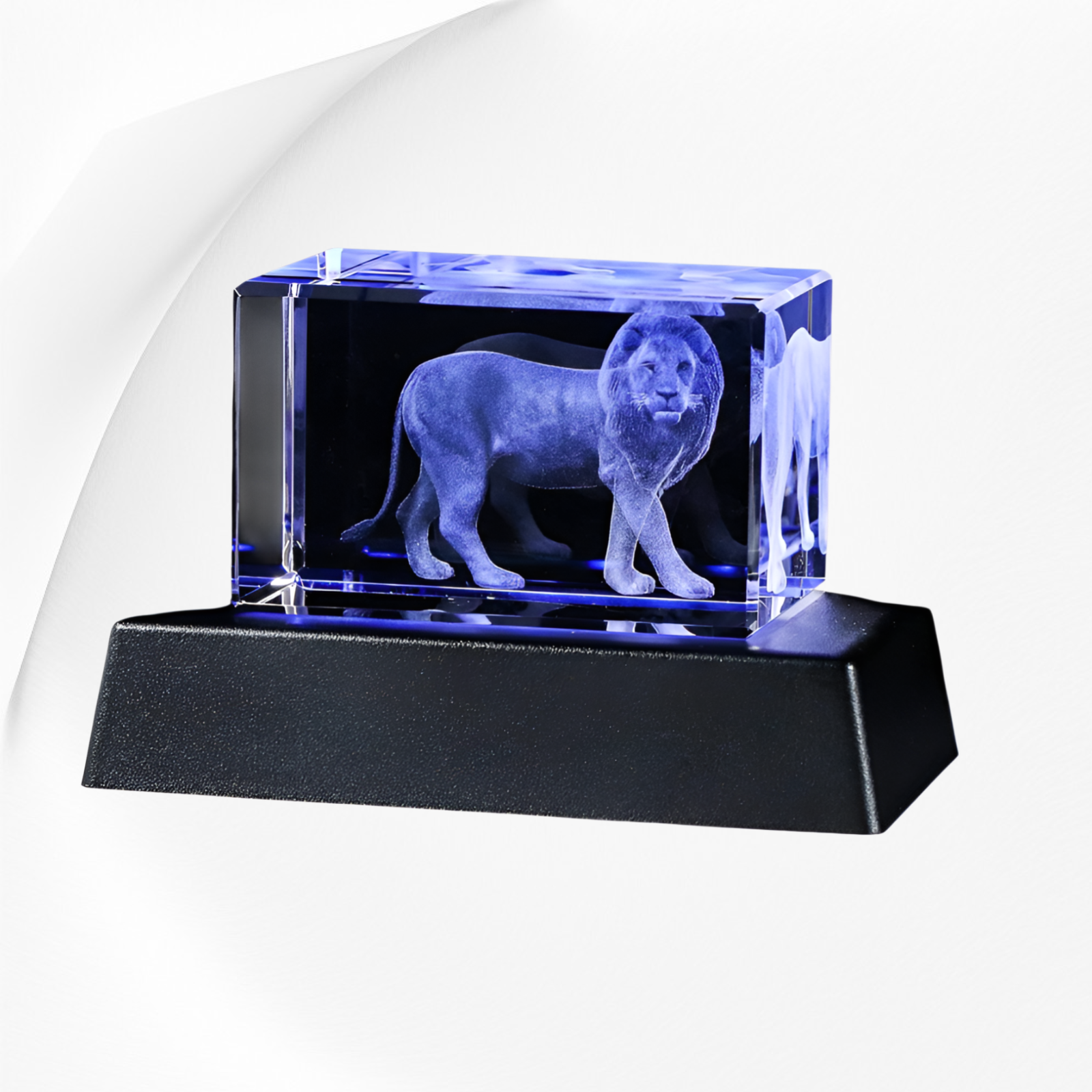 3D grabado en cristal lámpara nocturna pequeña 