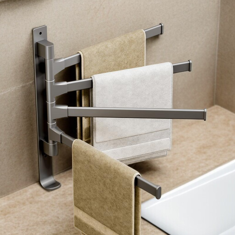 Lochfrei Raum Aluminium Toilette Wandhänger Rotierender Handtuchhalter