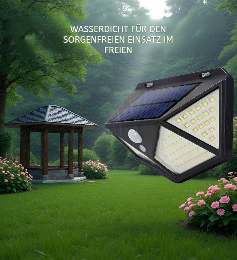 Solarbetriebene LED-Wandleuchte für den Außenbereich