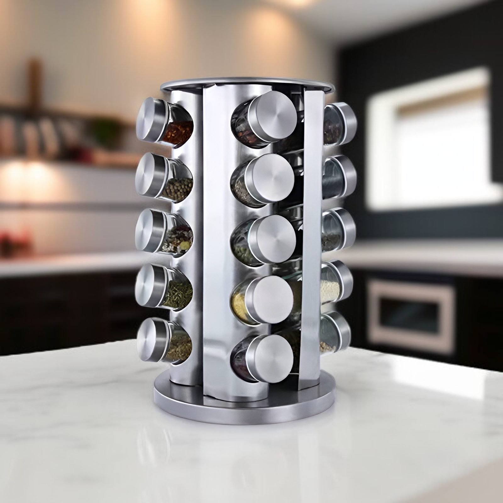 스테인리스 스틸 재질의 고급스러운 양념 선반