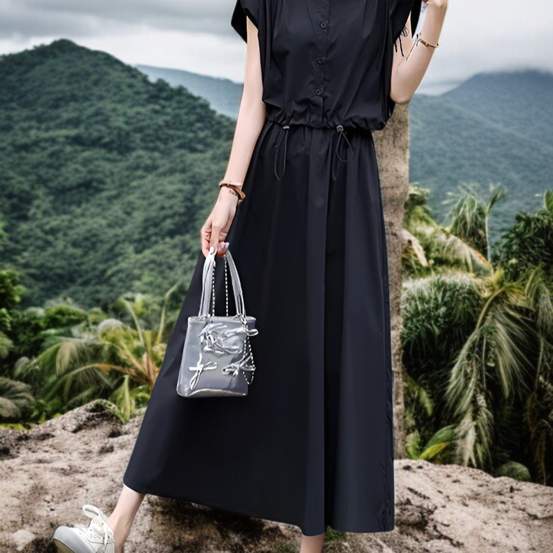 트렌디한 여름옷 하이웨스트 원피스 투피스 여자 상의 여자 스커트 날씬해 보이는 미디 스커트