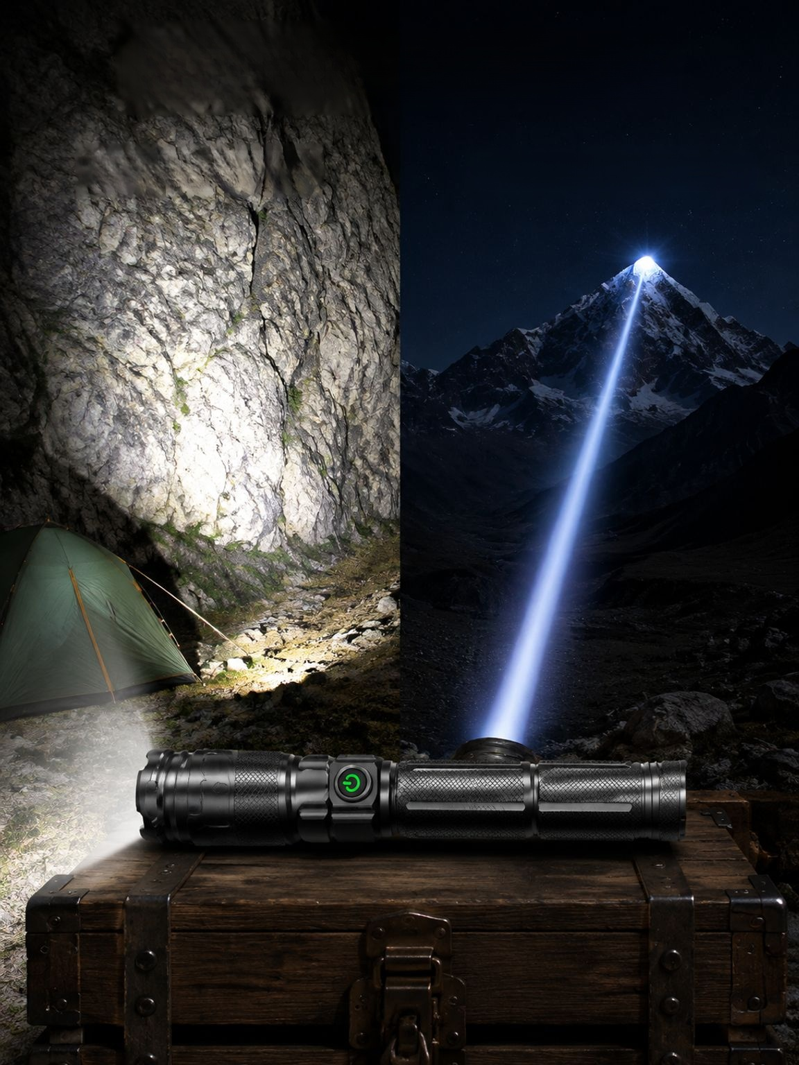 Himmelsdurchdringende, tragbare, robuste Hochleistungs-Taschenlampe mit großer Reichweite