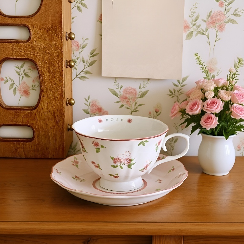 ヴィンテージのフランス製陶器製コーヒーカップ