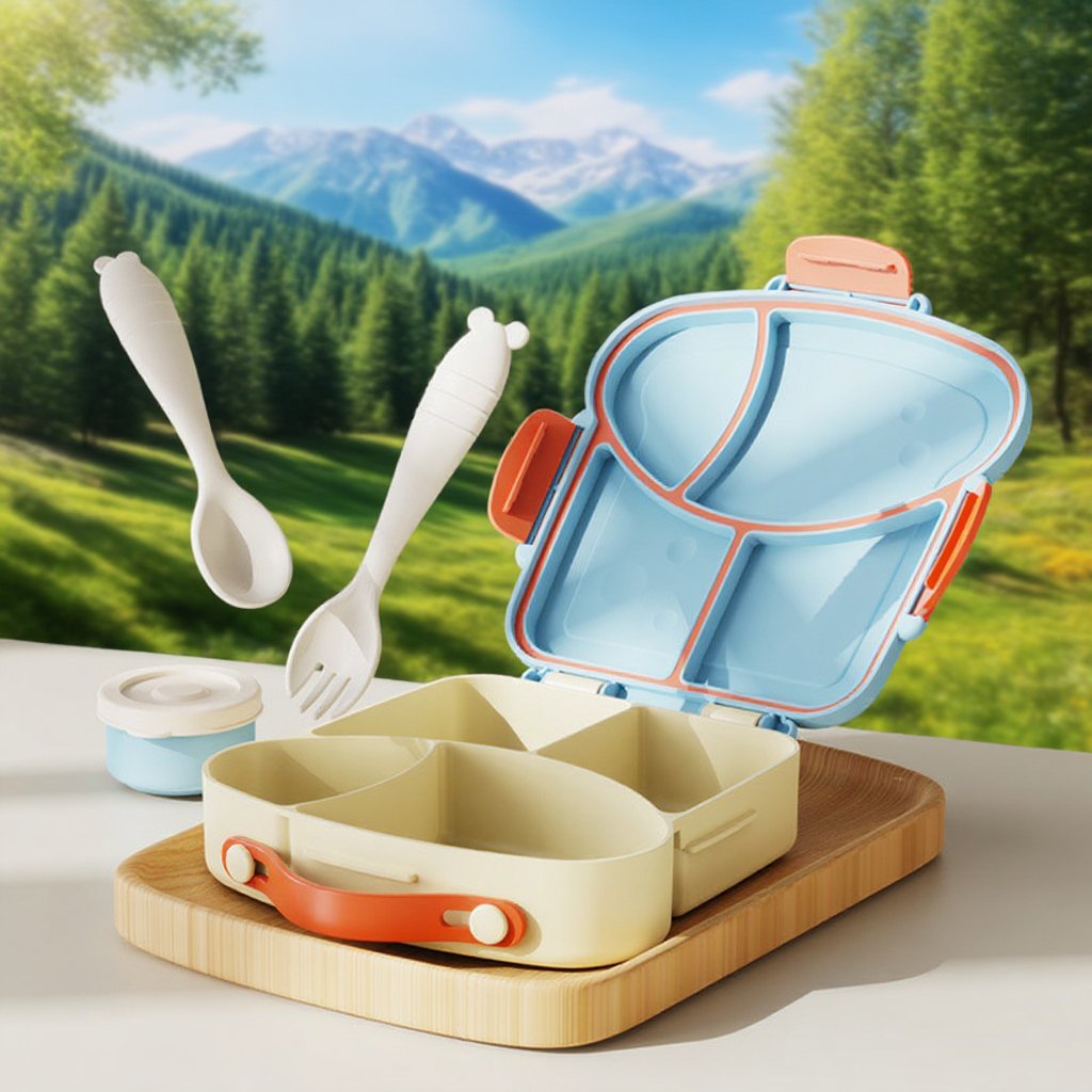 Plastik mit Gabellöffel Aufteilung als Box