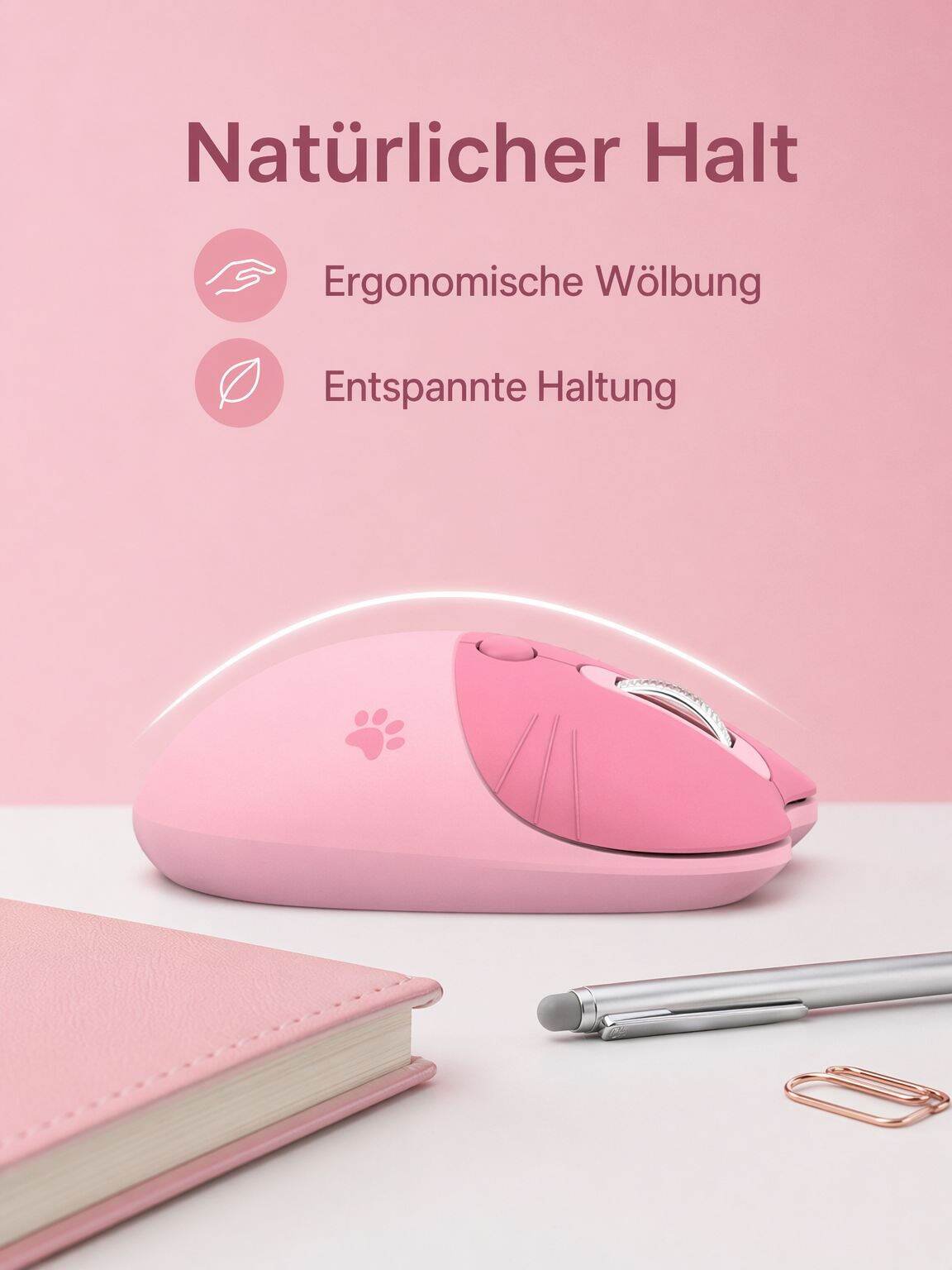 Leise und niedliche kabellose Maus