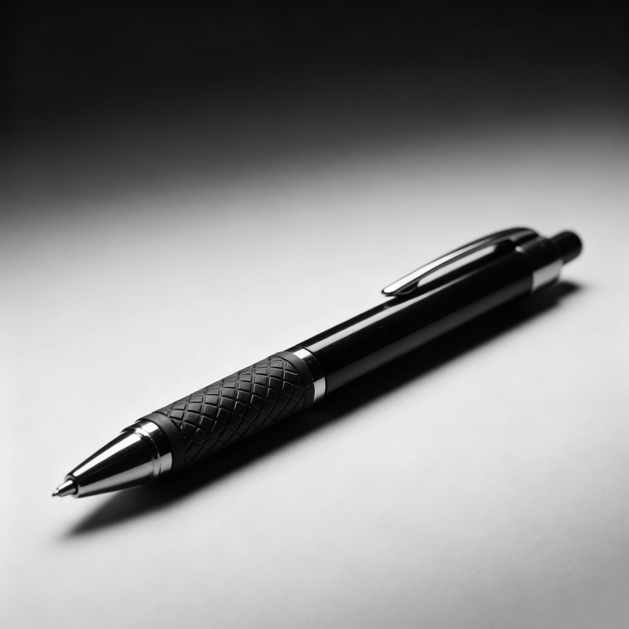 부드러운 필기 볼펜으로 노트에 필기하는 장면