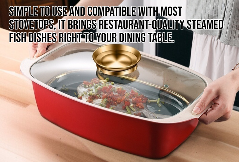 Premium stainless steel steamed fish pot for healthy cooking
