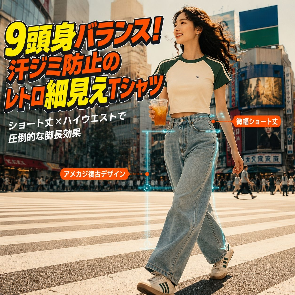 アメリカンレトロ ラグラン配色 半袖Tシャツ レディース 夏 綿100% 新作