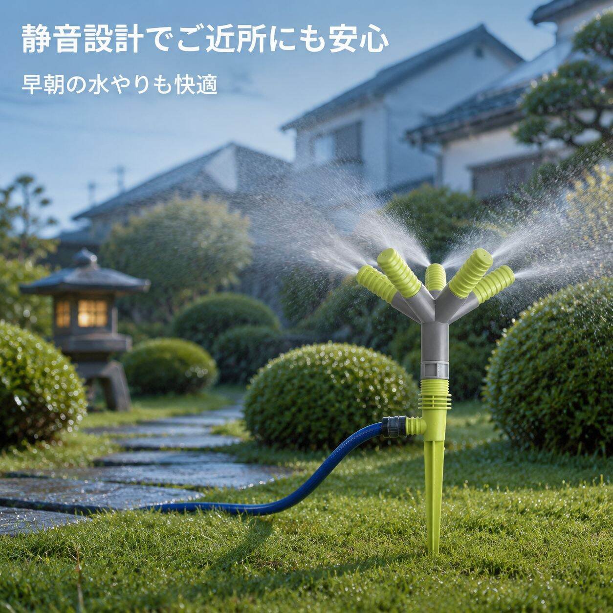 ガーデン芝生用自動回転三叉スプリンクラー