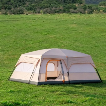 Easy setup process for the two-room camping tent