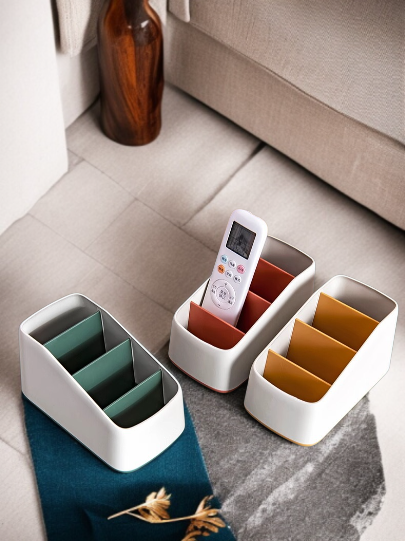 다용도 가정용 정리함 질서 거실 잡동사니 정리함 다용도 선반 플라스틱 수납함 깔끔 칸막이 리모컨 수납선반