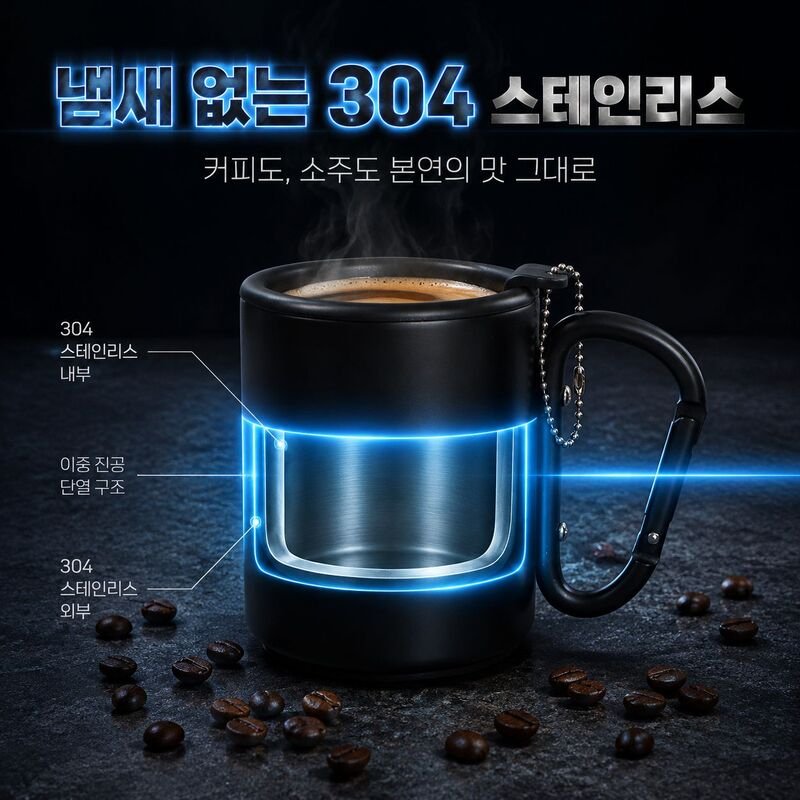 야외용 방열 304 스테인리스 이중컵