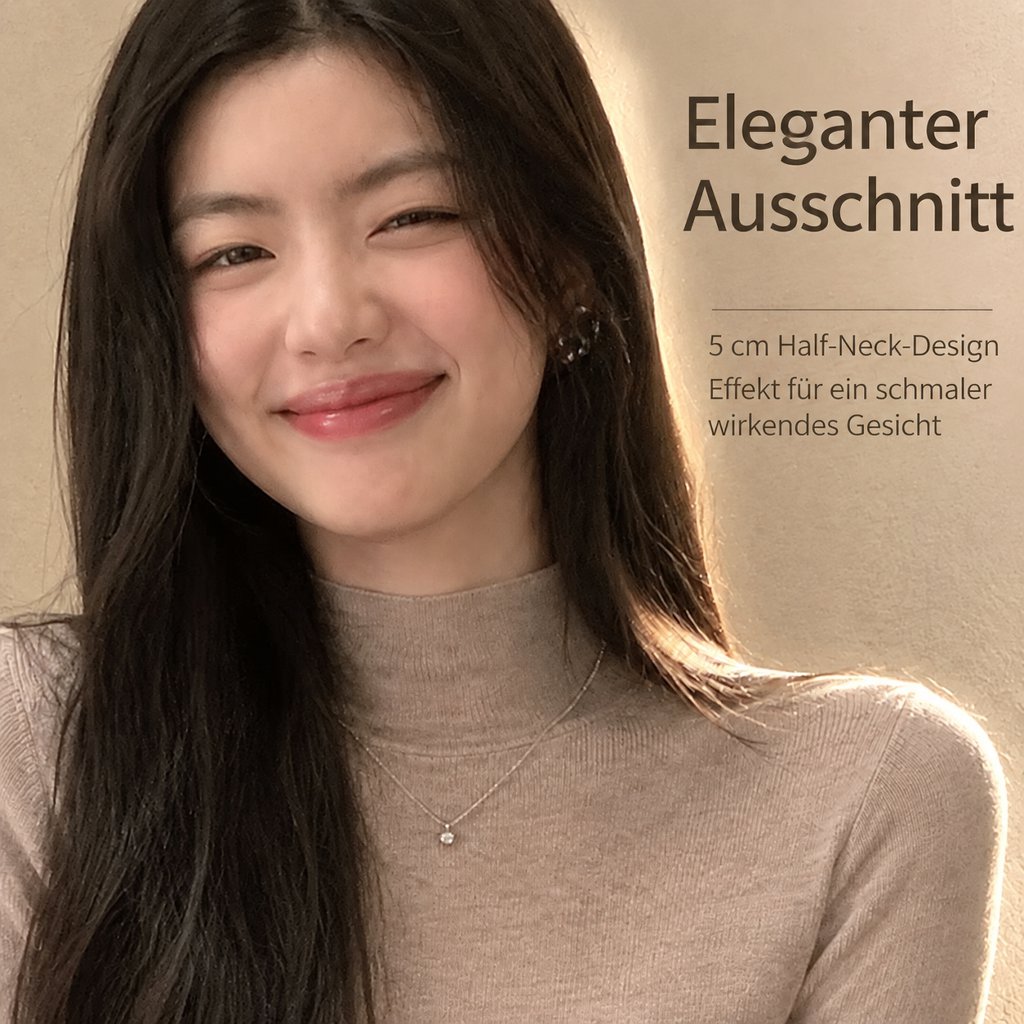 Damen Pullover mit Stehkragen und langen Ärmeln
