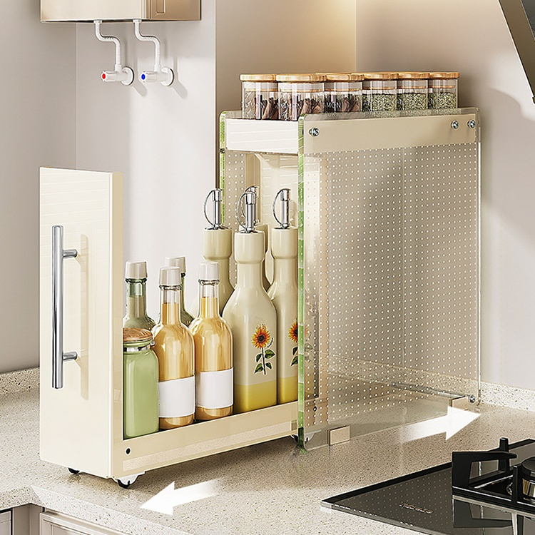 주방 슬라이드 조미료 선반