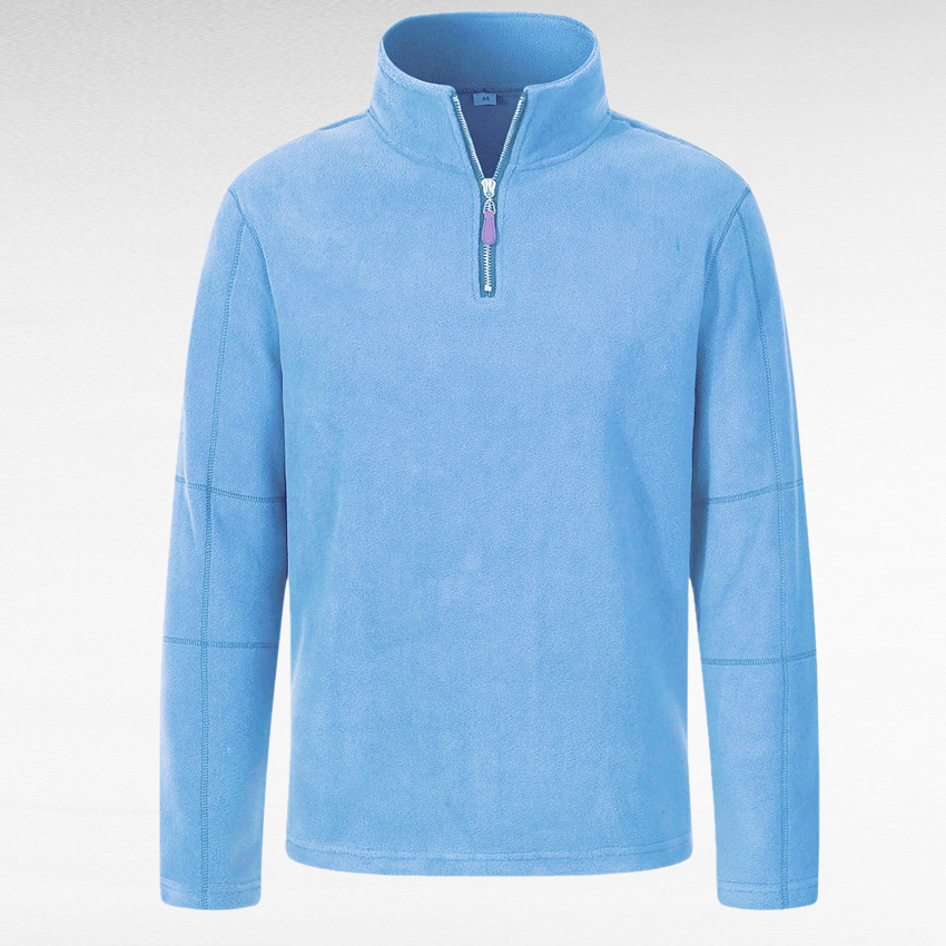 Herren-Fleece-Pullover mit Stehkragen und halbem Zipper, langärmlig, modisch