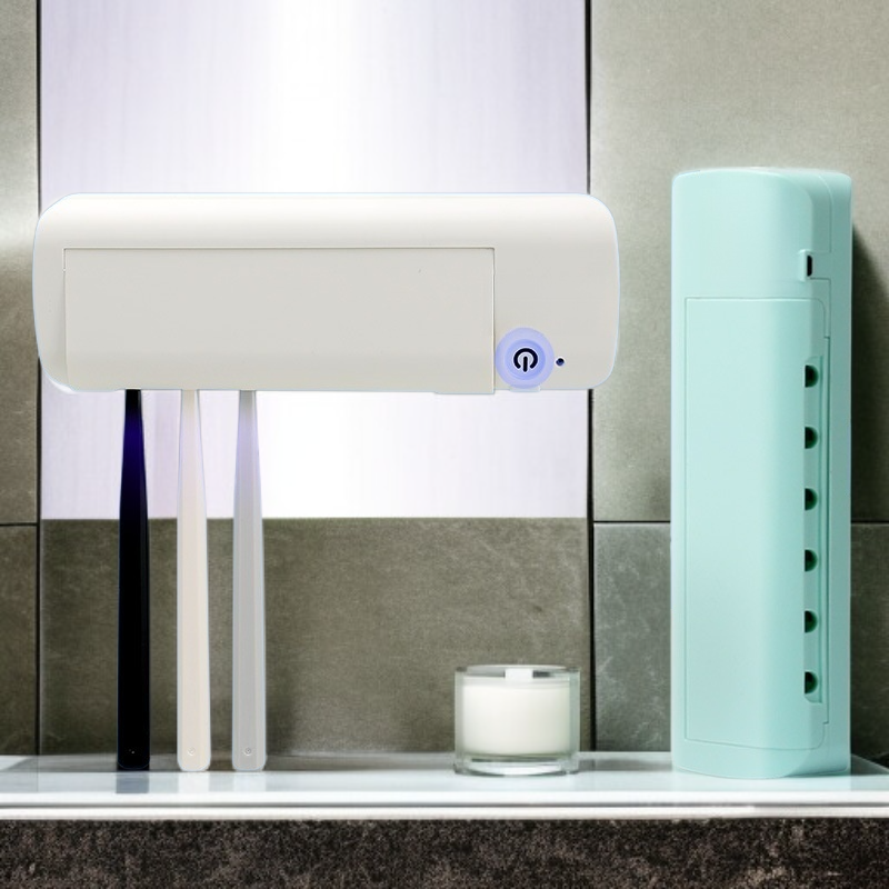 다기능 자외선 칫솔 소독기 펀치 프리 벽걸이형 칫솔 수납함