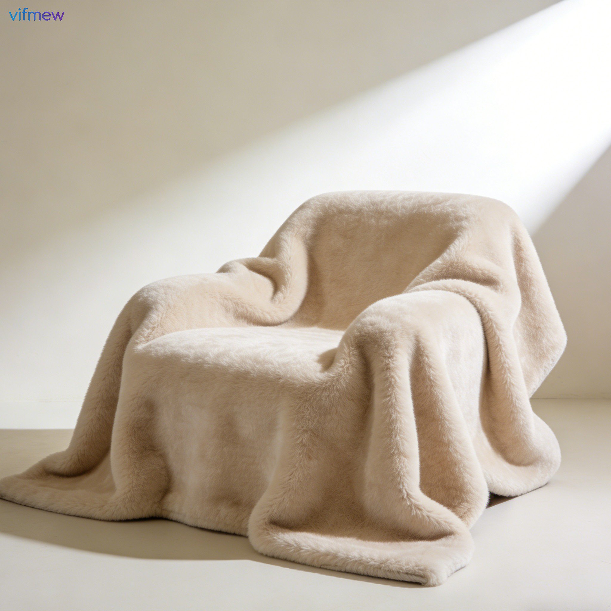 ベッドにかけたおしゃれなブランケット