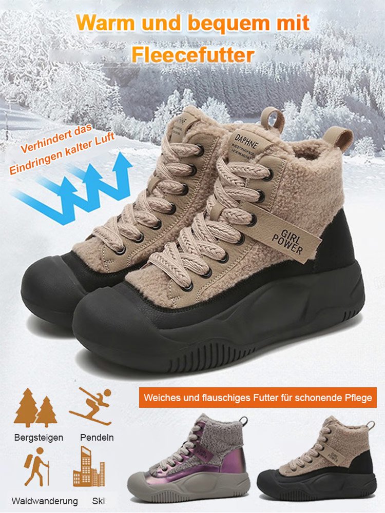 Wildleder High-Top Plateau-Stiefel
