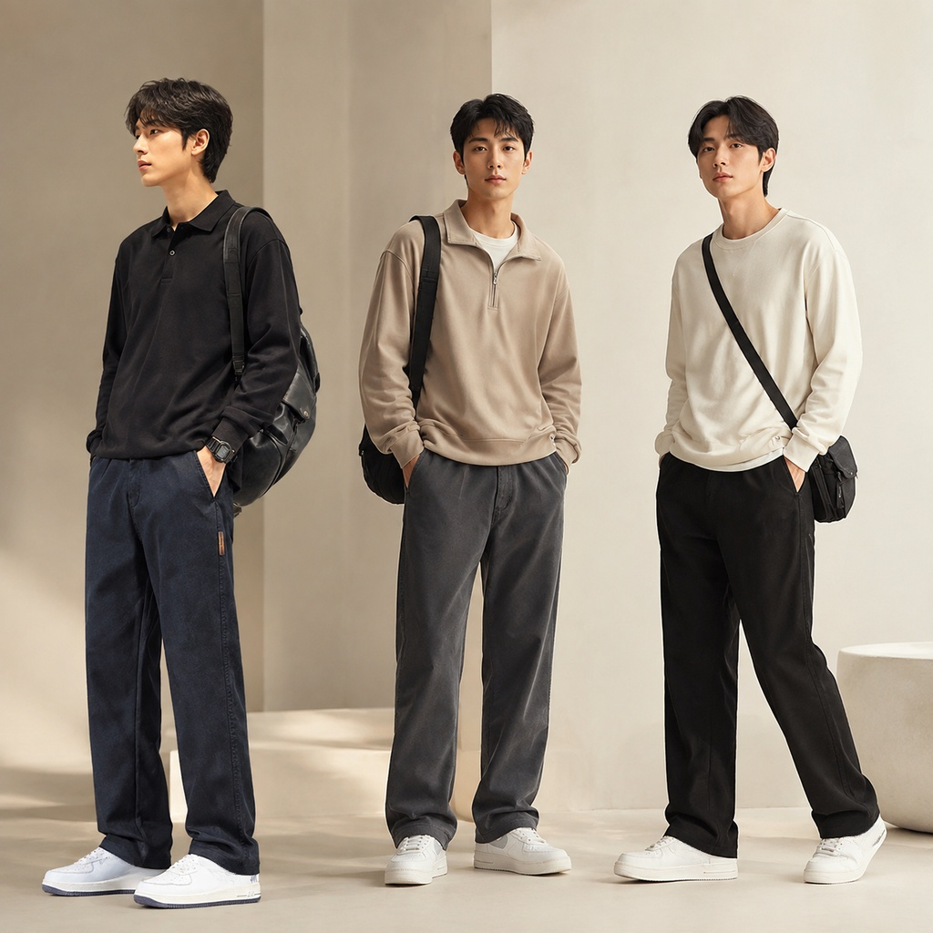 신상 남성 루즈핏 스트레이트 데님 팬츠