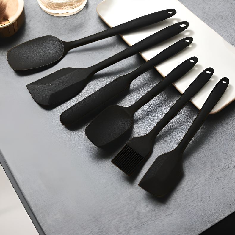 Juego de 6 espátulas de silicona para repostería y mantequilla.