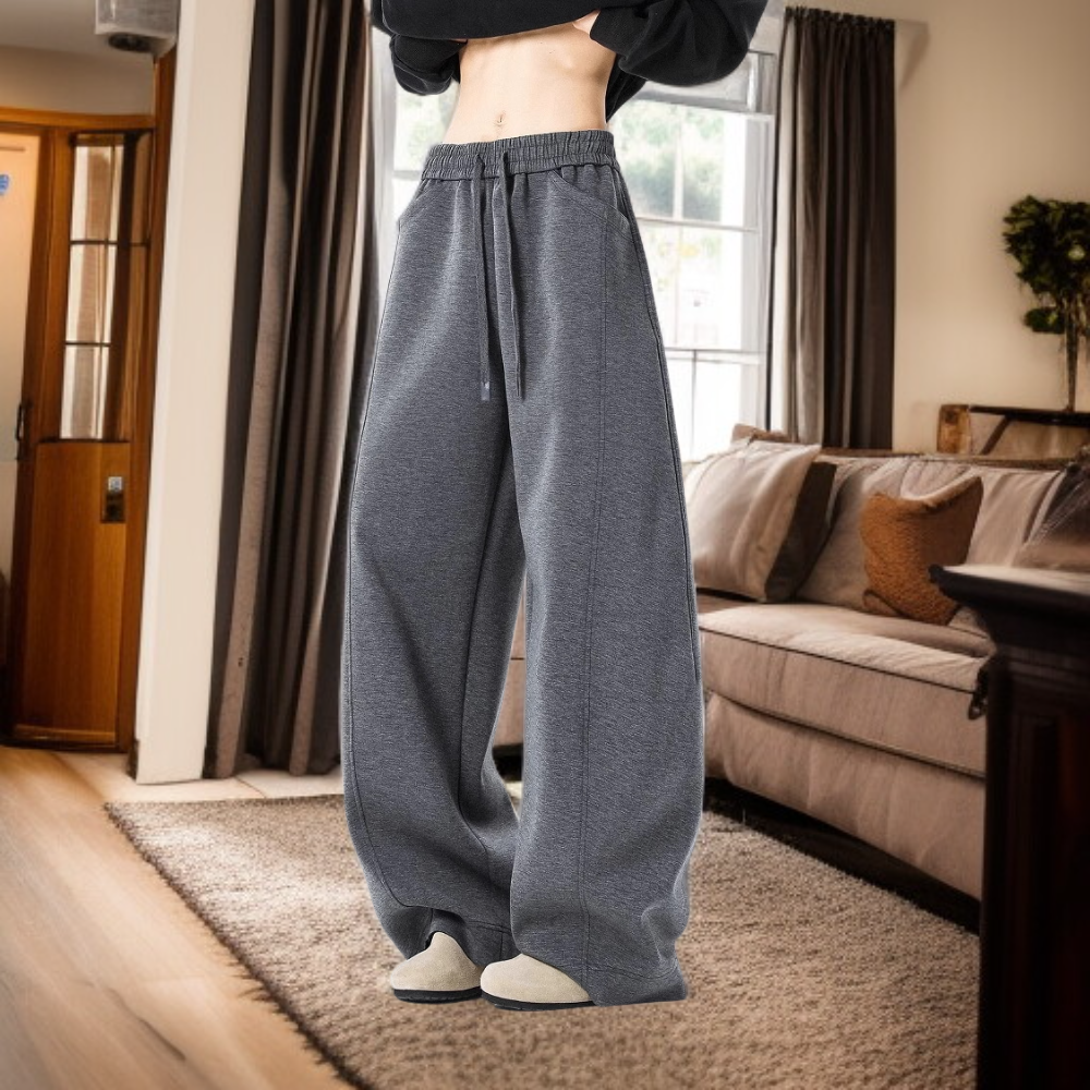 드레이프가 있는 일자형 바지