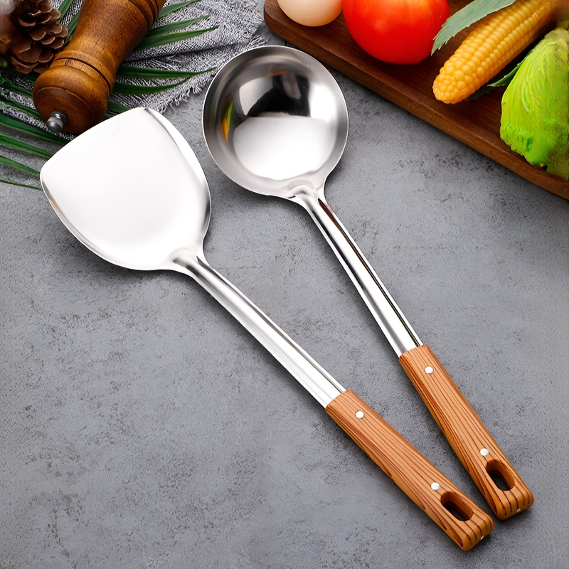 Juego de espátulas de cocina de acero inoxidable