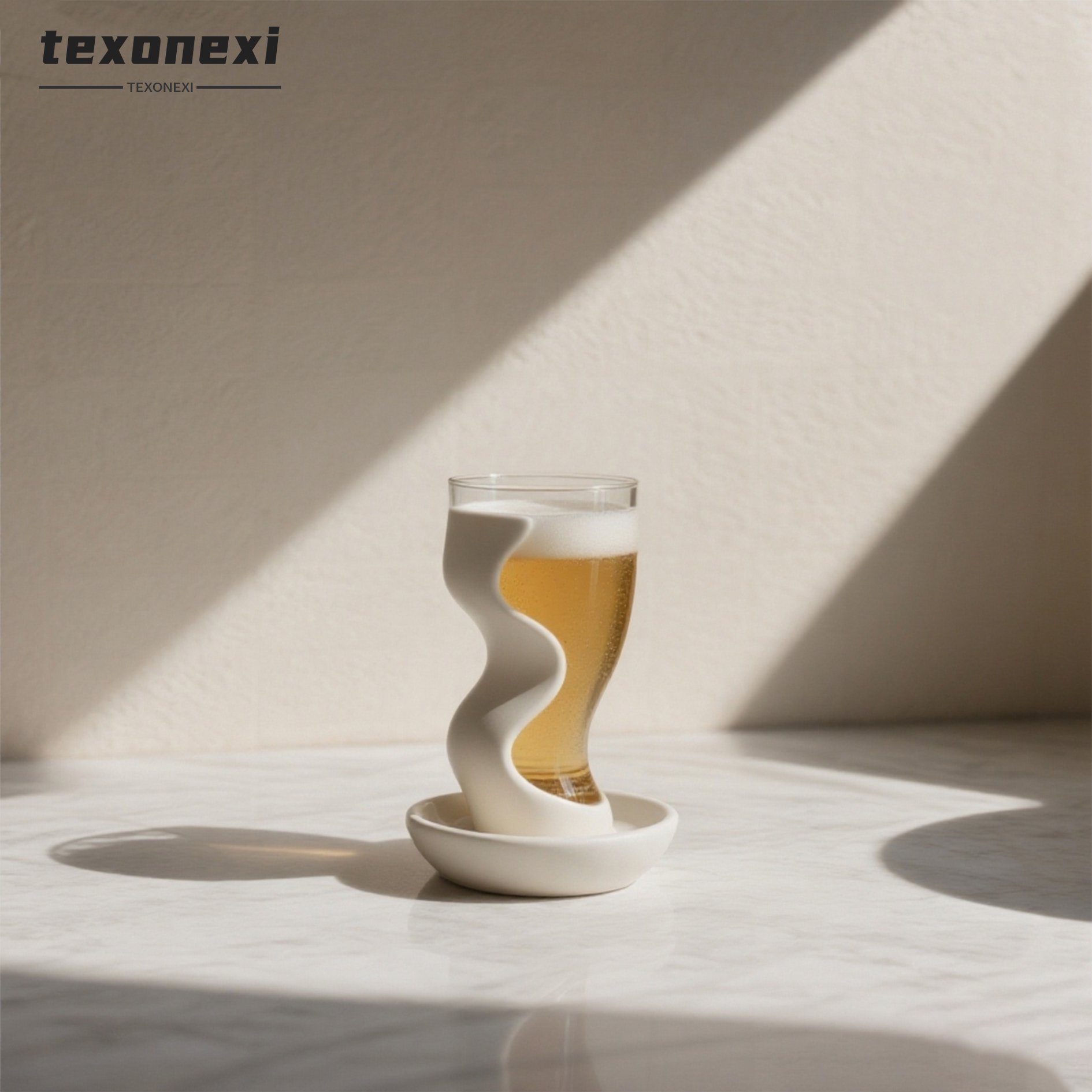 แก้วเบียร์แก้วหนา ดีไซน์ผนังสองชั้น