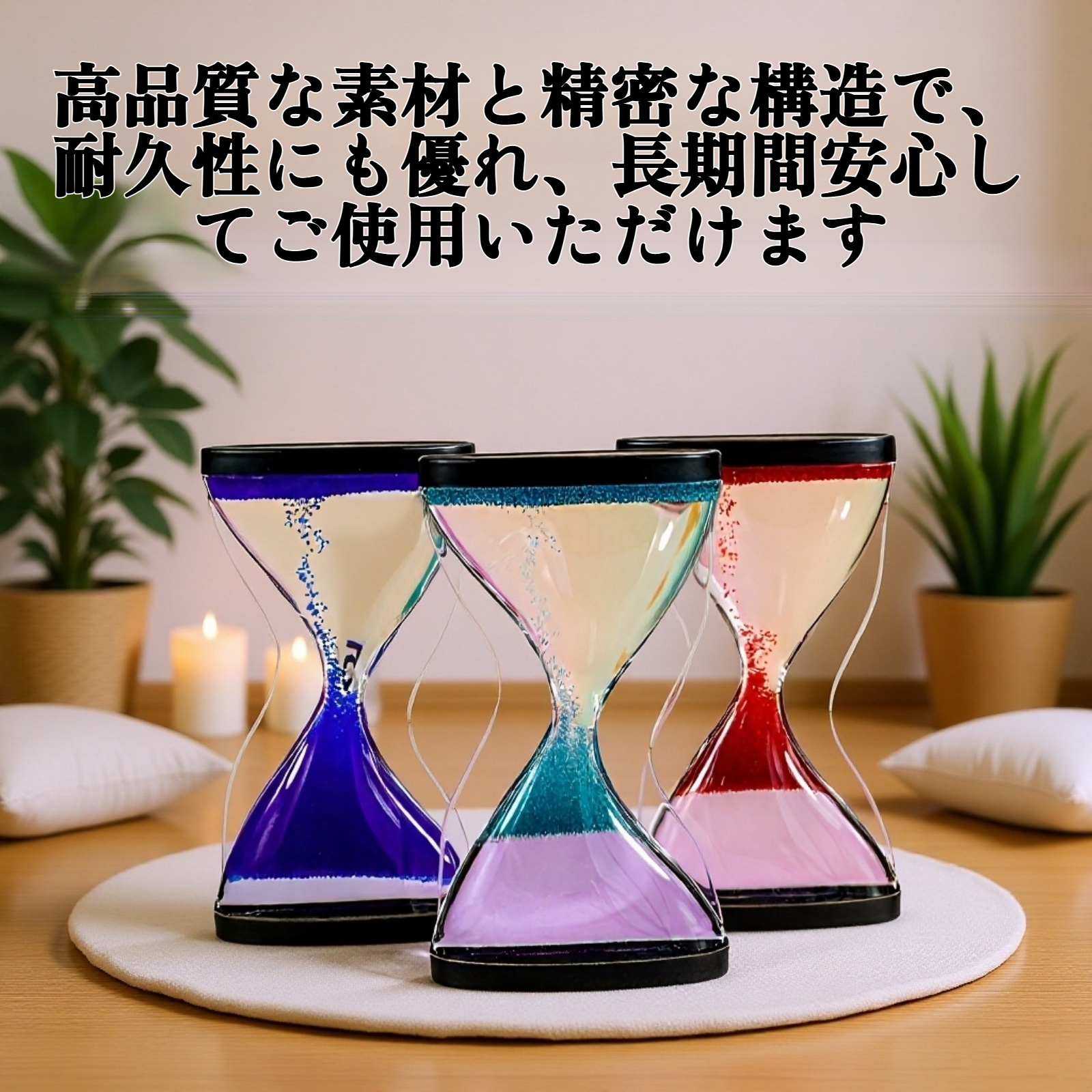 上昇する砂時計タイマー本体の正面画像