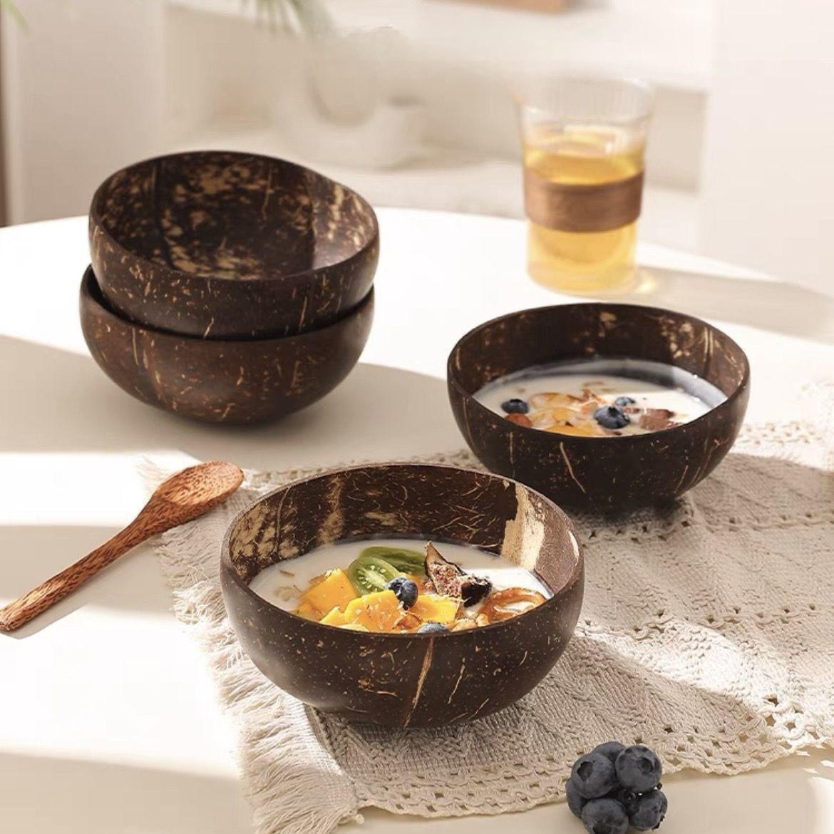 純天然椰殼木碗大號甜品碗家用餐具