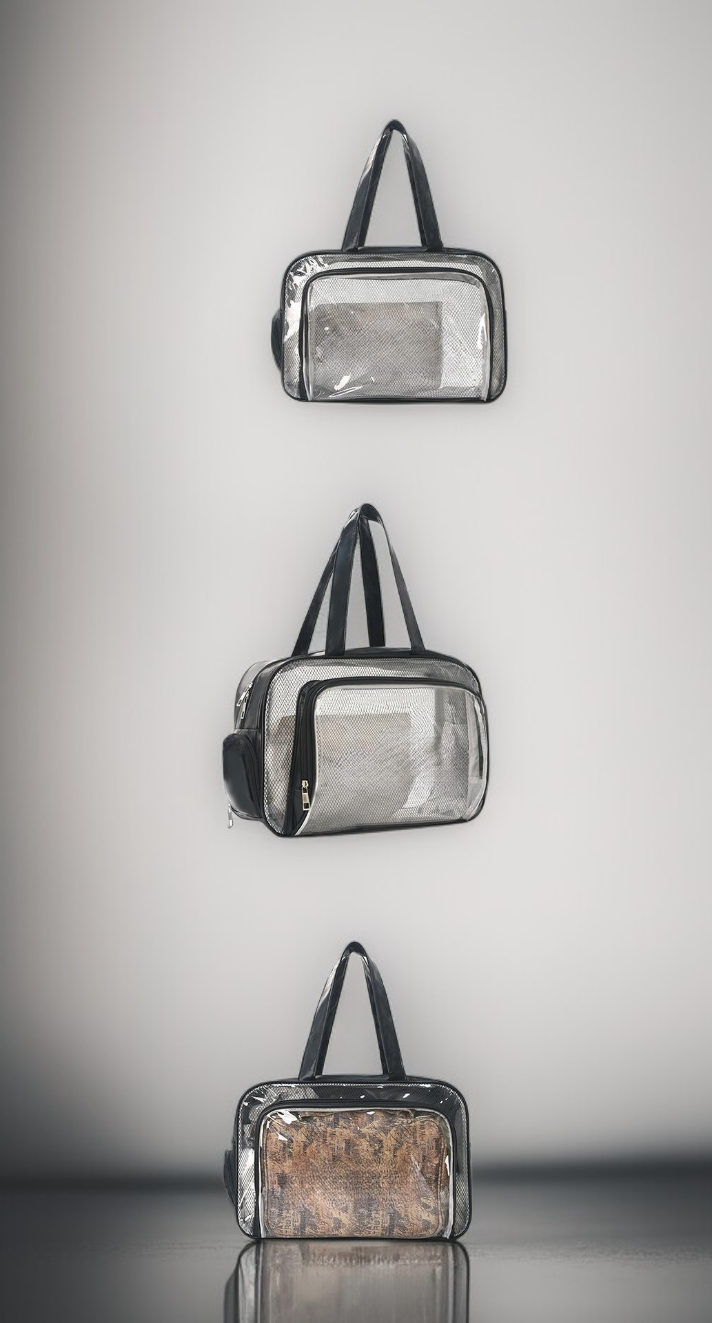 지퍼로 안전하게 잠글 수 있는 화장품 가방