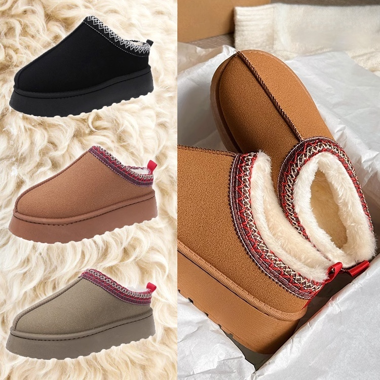 【Hochwertiges Design】Gefütterte, warme, dicke Sohlen, Zehenkappen, Flauschige Baumwollschuhe