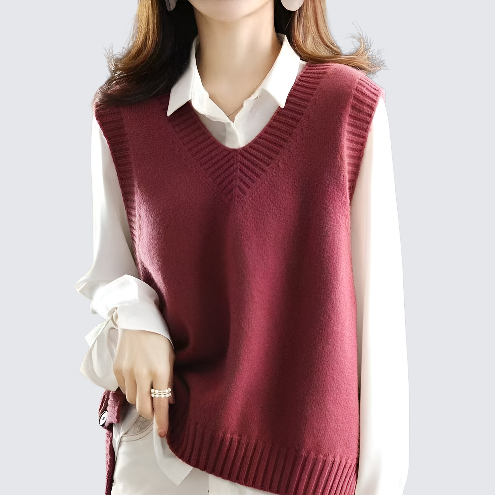 無袖針織上衣馬甲