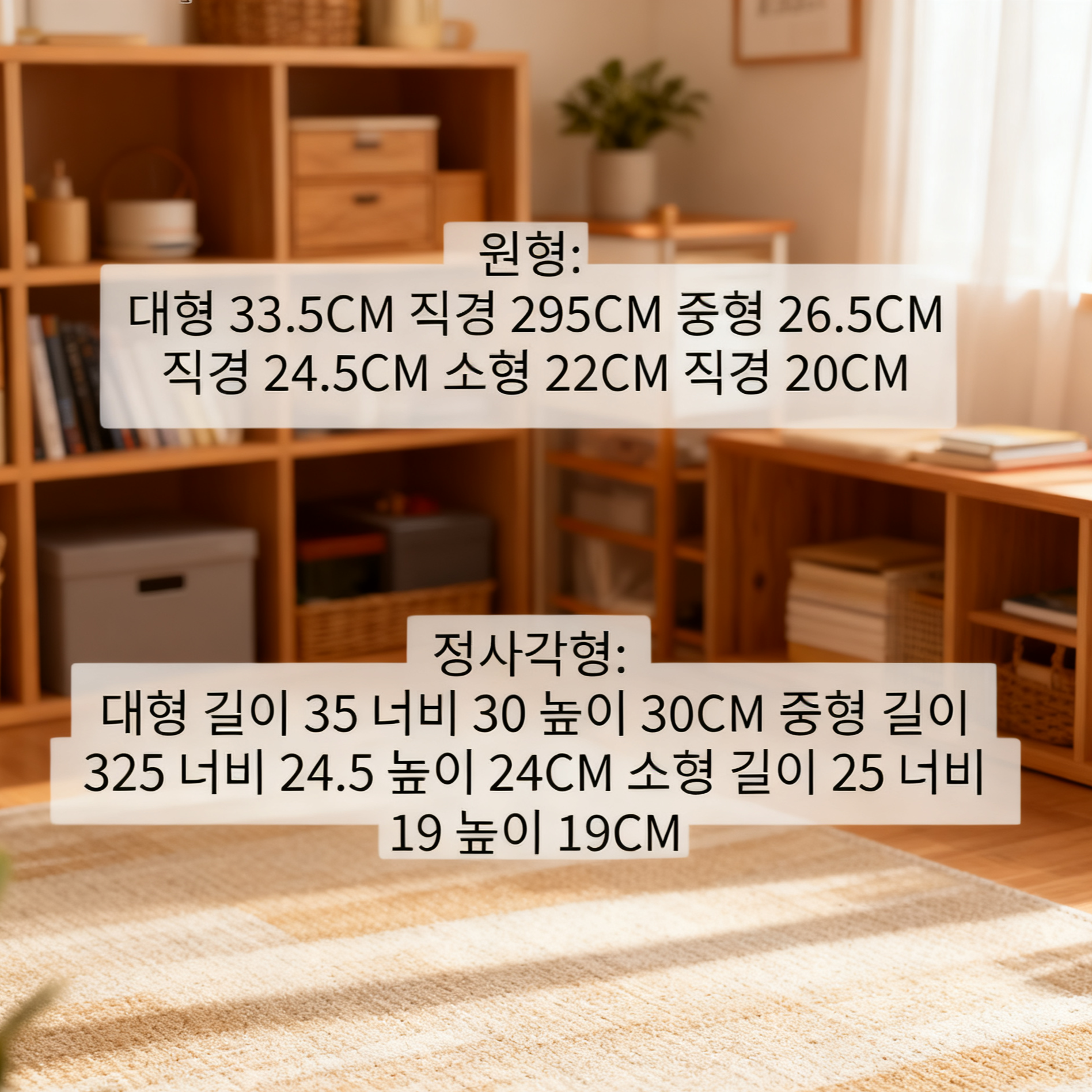 대용량 PVC 투명 잡화 손잡이 수납 바구니