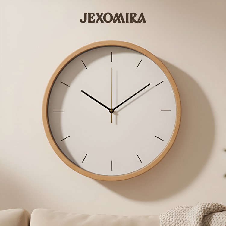 천연 원목 원형 벽시계