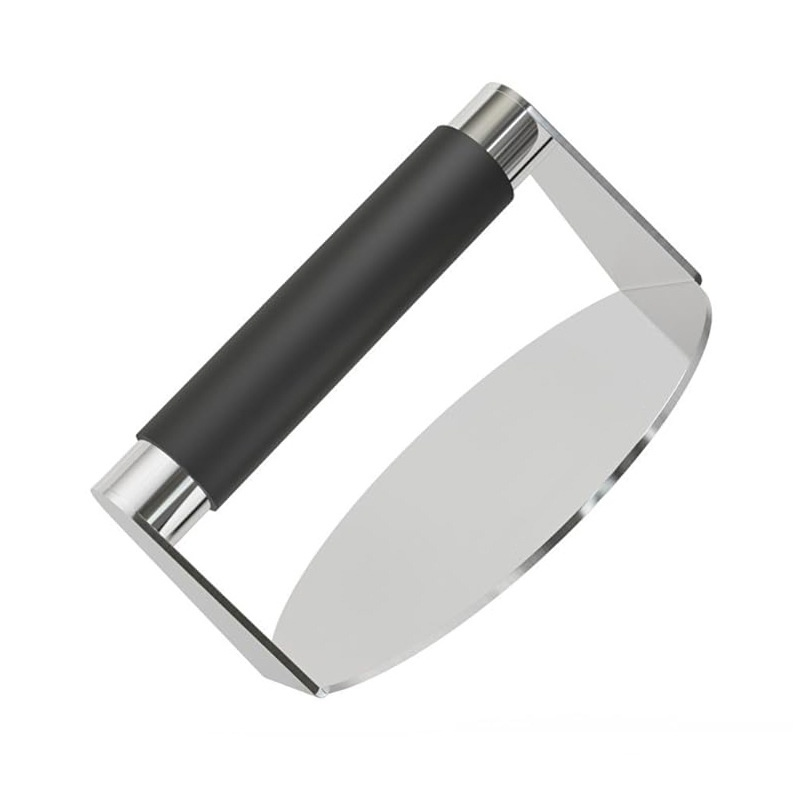 不銹鋼圓形漢堡壓肉器手動矽膠柄壓餅器