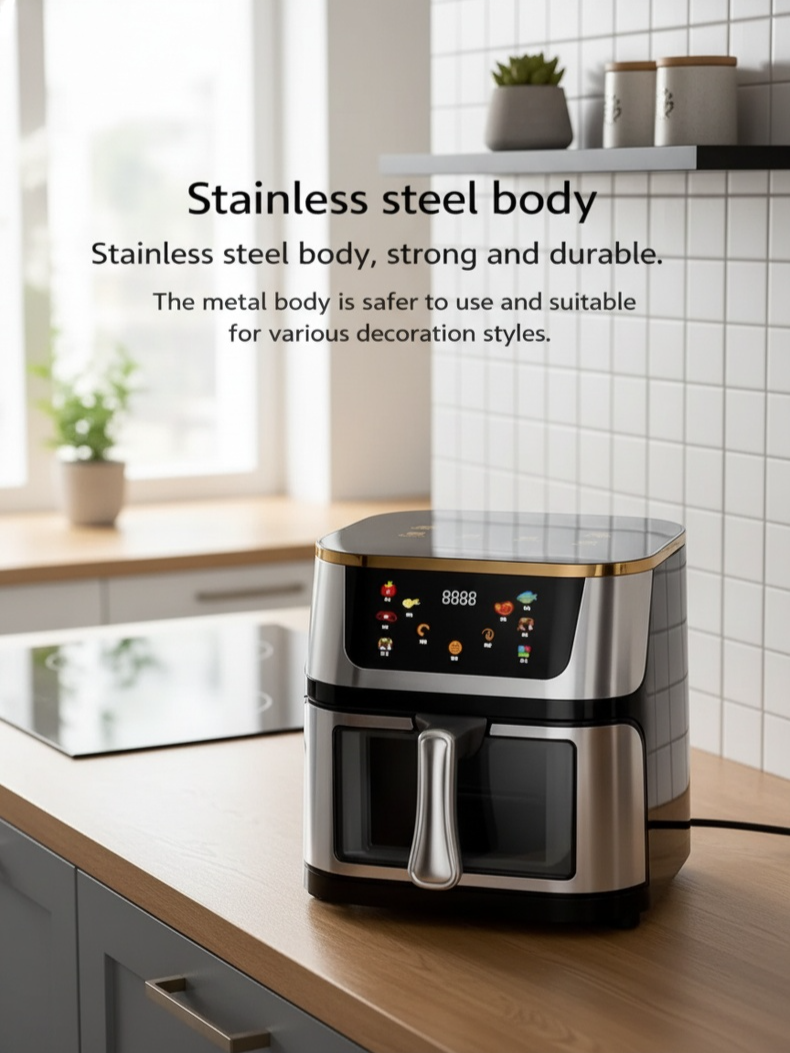 Large capacity multifunctional visual touch air fryer