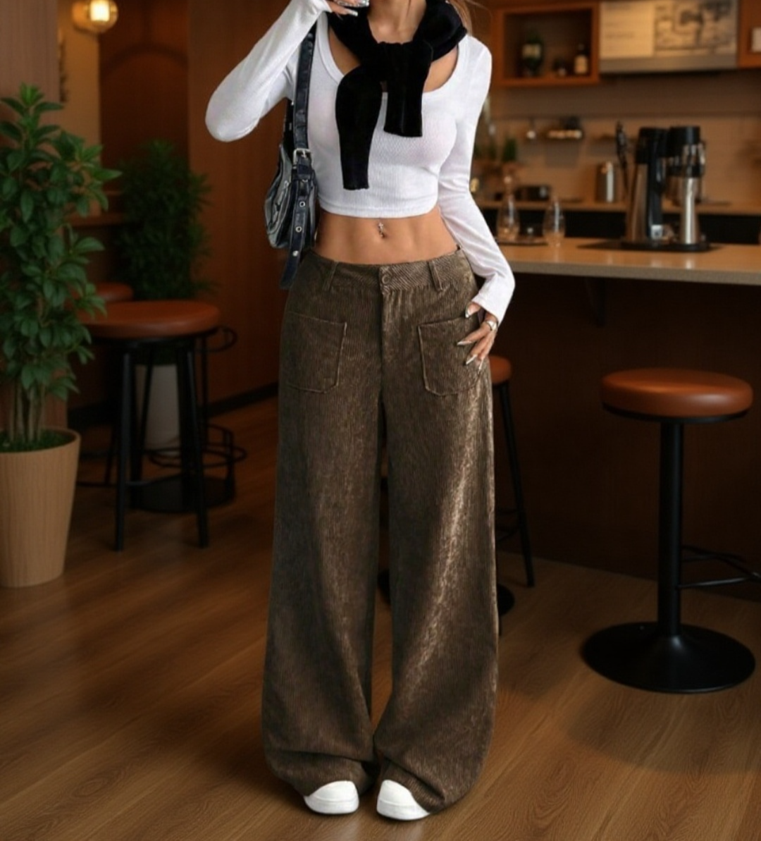 メンズにもおすすめの無地ワイドパンツ