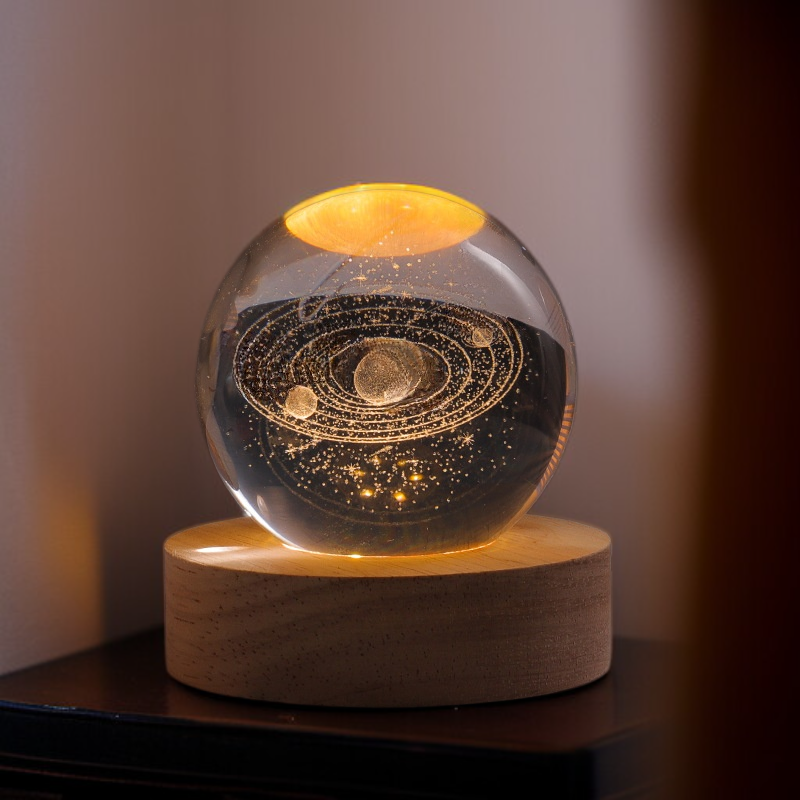 반짝이는 은하 구름 크리스탈 볼 무드등 