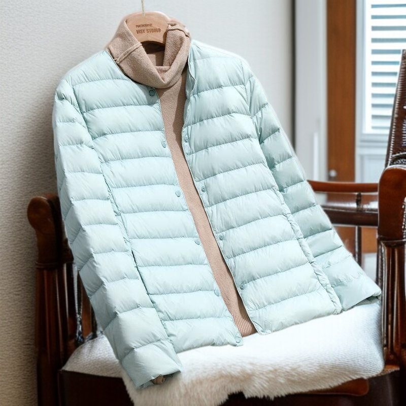 여자 라이트 패딩 보온 테일러드 쇼트 패딩 아우터 안에 패딩 입기