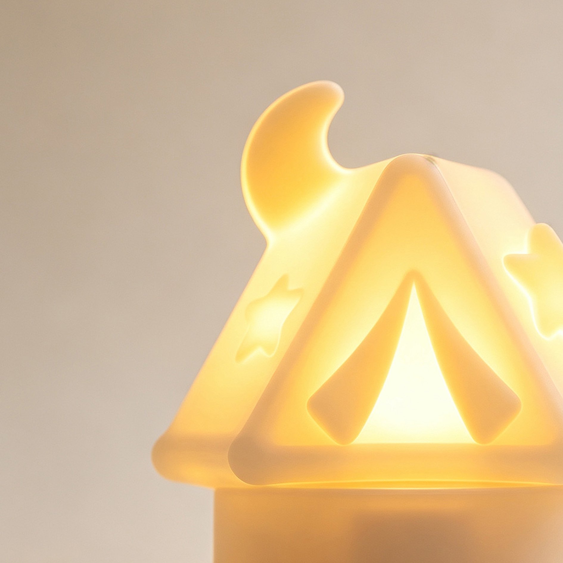 Close-up of the Starry Night Tent Night Light projecting stars