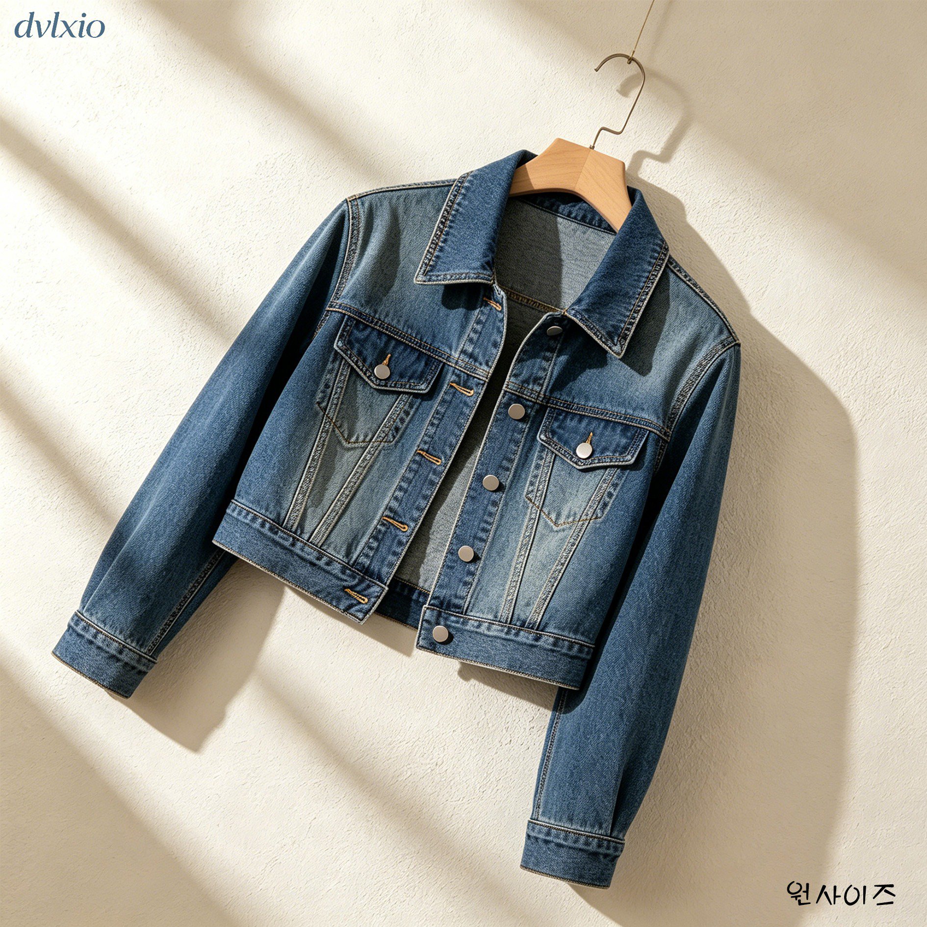 트렌디한 데님 재킷 착용 샷