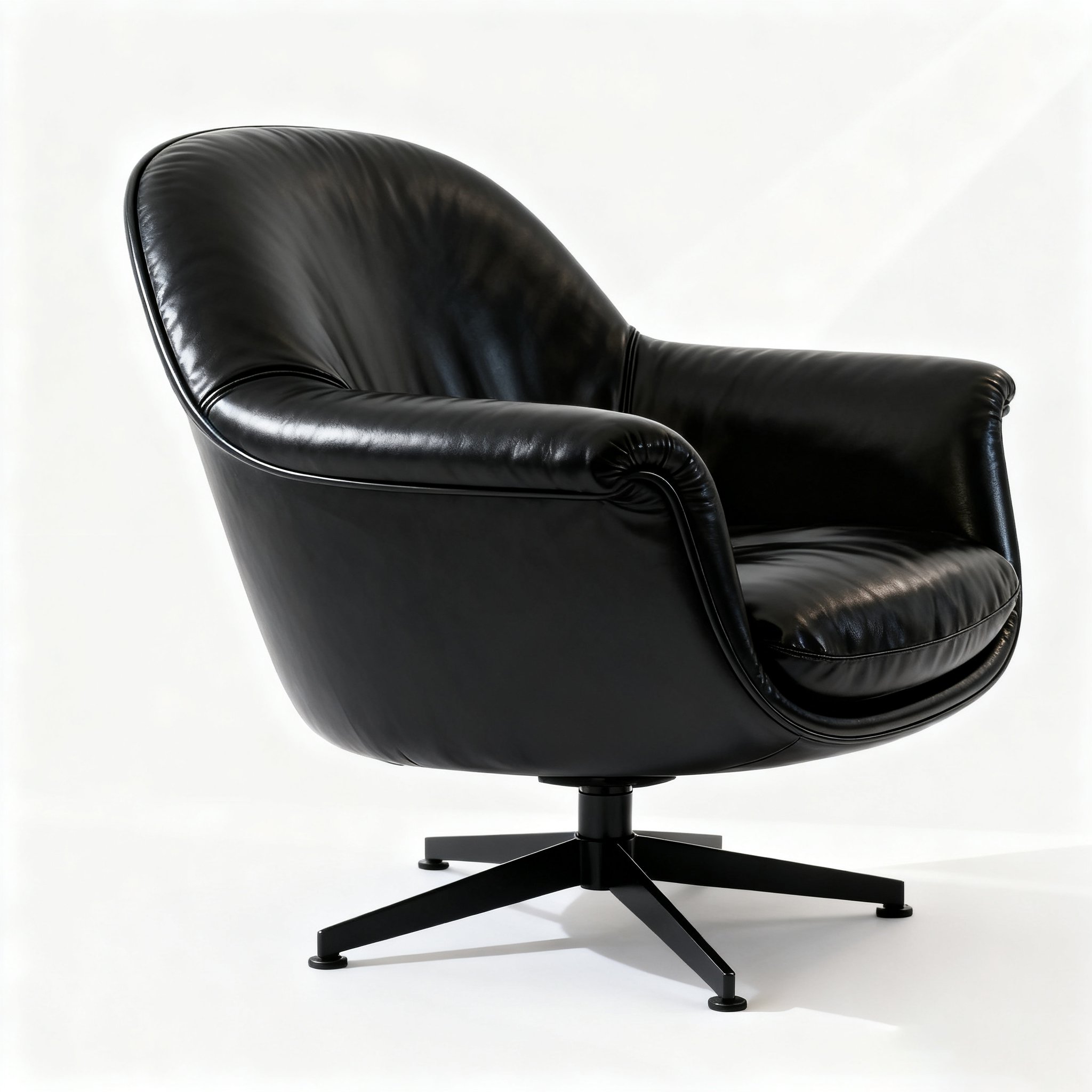 Silla giratoria de cuero con altura regulable