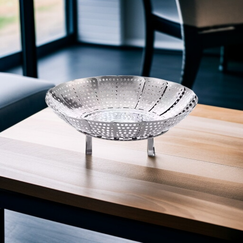 Stainless steel telescopic folding steaming rack