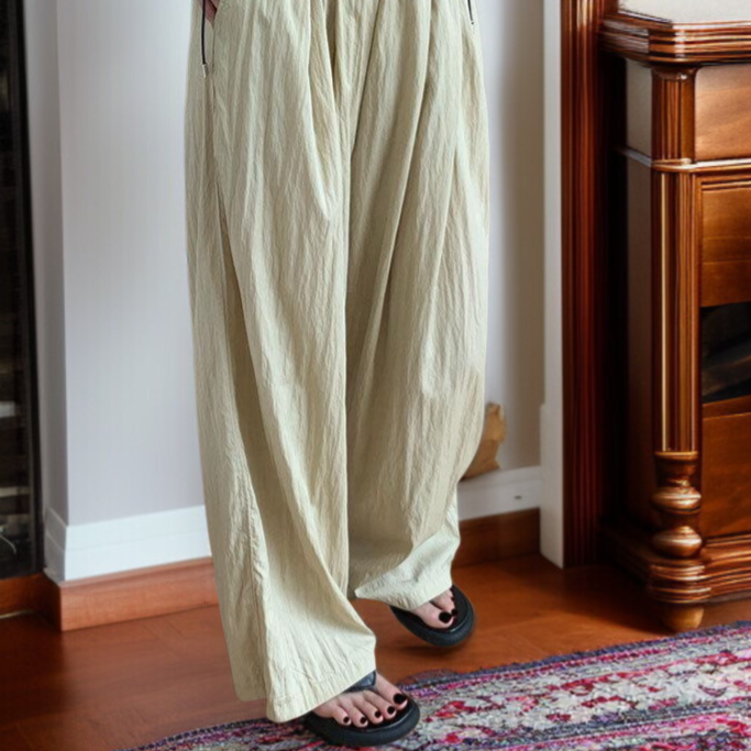 여자 여름 슬림 와이드 팬츠 야마모토 슬랙스 팬츠 살결 드롭 와이드 팬츠 나른 와이드 여름 여성 바지