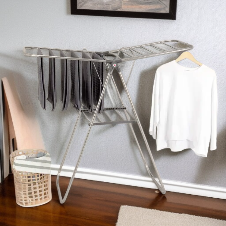 ราวตากผ้าสแตนเลสแบบพับได้สำหรับใช้ในบ้านและนอกบ้าน