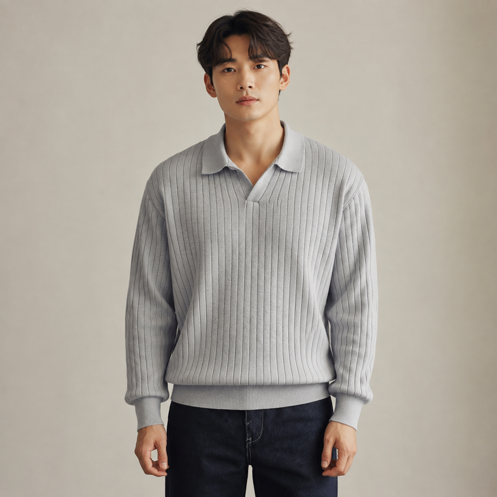 남성용 루즈핏 카라 니트 가을 겨울용
