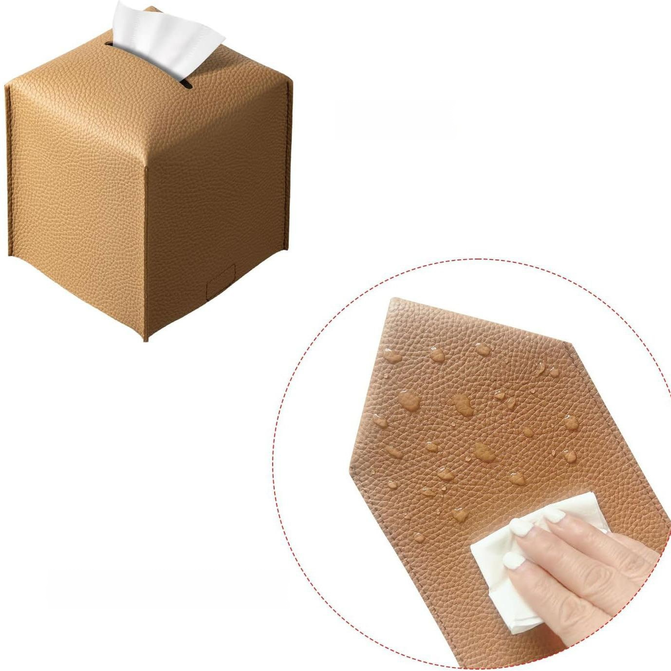 多機能レザーティッシュボックス