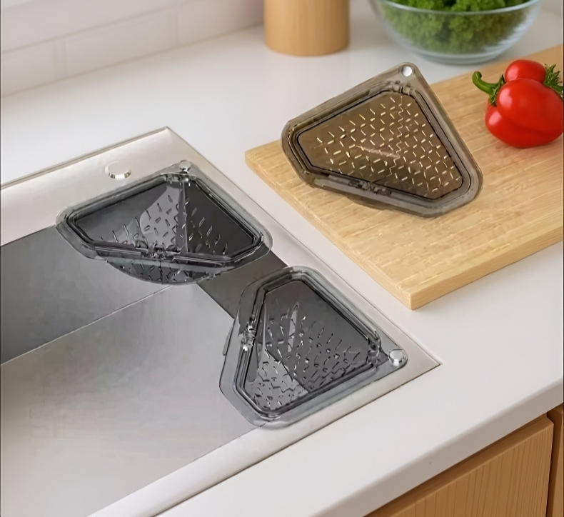 Modern kitchen sink with magnetic basket organizer